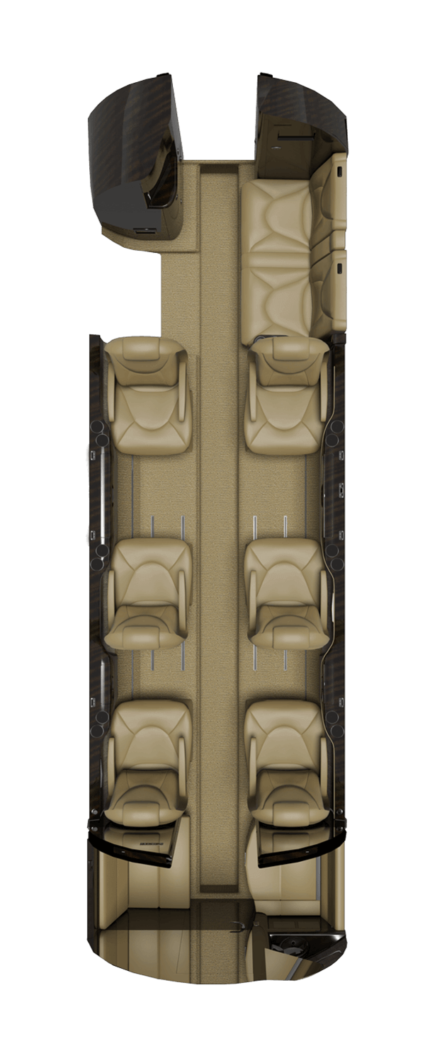 3D floor plan showing the layout of the Cessna XLS.